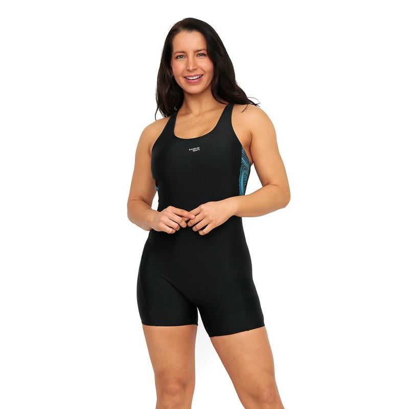TRAJE DE BAÑO MUJER DEPORTIVO LARGO H2O WEAR NEGRO - 5