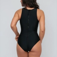 TRAJE DE BAÑO MUJER DEPORTIVO CIERRE H2O WEAR NEGRO - 1