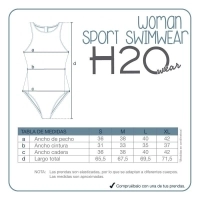 TRAJE DE BAÑO MUJER DEPORTIVO CIERRE H2O WEAR NEGRO - 6