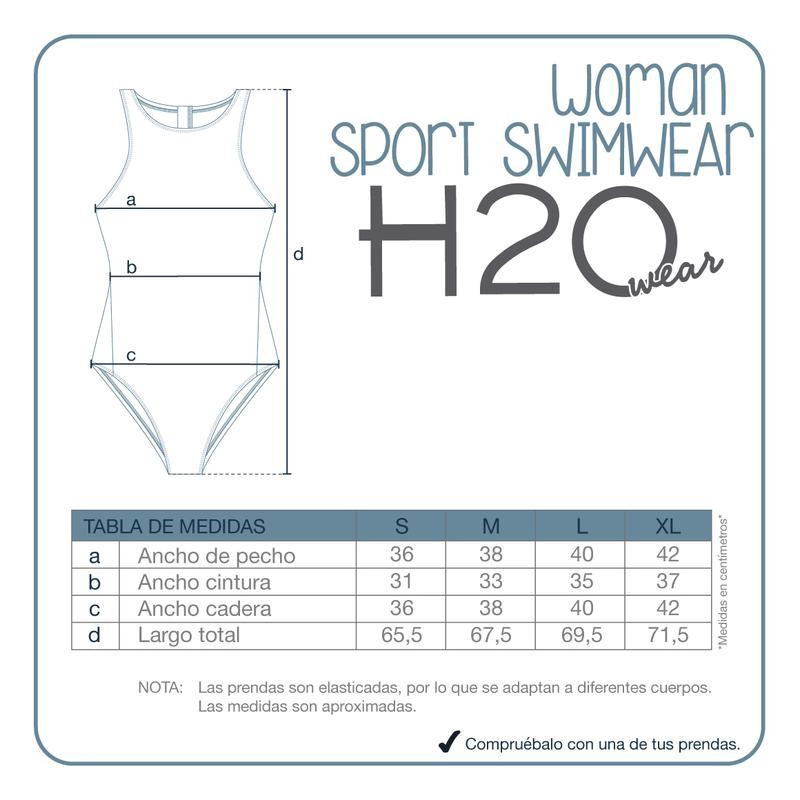 TRAJE DE BAÑO MUJER DEPORTIVO CIERRE H2O WEAR NEGRO - 8