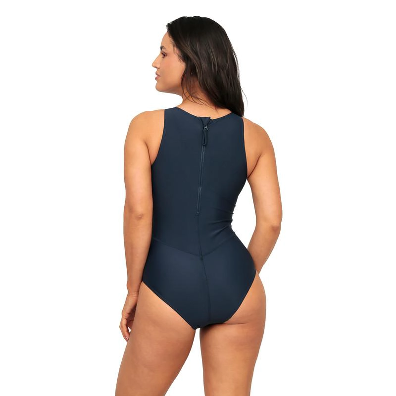 TRAJE DE BAÑO MUJER DEPORTIVO CIERRE H2O WEAR  AZUL - 4
