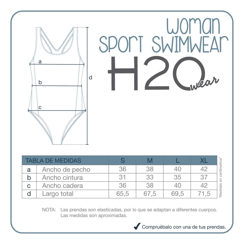 TRAJE DE BAÑO MUJER DEPORTIVO CIERRE H2O WEAR  AZUL - 7