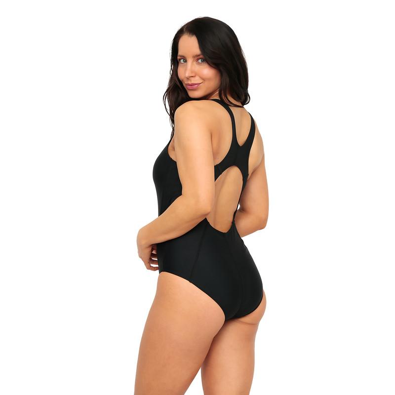 TRAJE DE BAÑO MUJER DEPORTIVO FRANJAS H2O WEAR NEGRO - 3