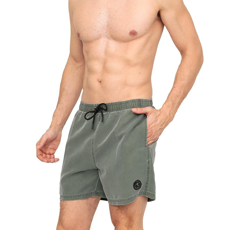 TRAJE DE BAÑO HOMBRE SHORT  LISO GASTADO H2O WEAR VERDE - 2