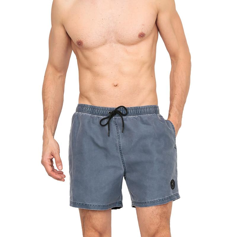 TRAJE DE BAÑO HOMBRE SHORT LISO GASTADO H2O WEAR AZUL - 1