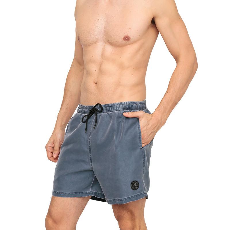 TRAJE DE BAÑO HOMBRE SHORT LISO GASTADO H2O WEAR AZUL - 4