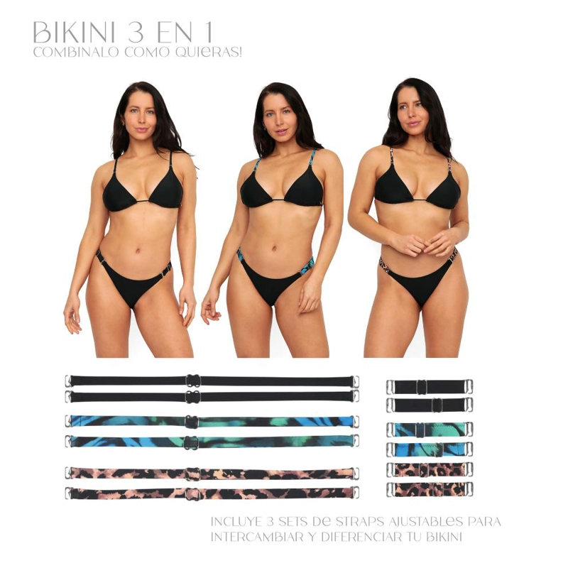 TRAJE DE BAÑO MUJER BIKINI MIX AND MATCH VIOLETA H2O WEAR NEGRO - 2