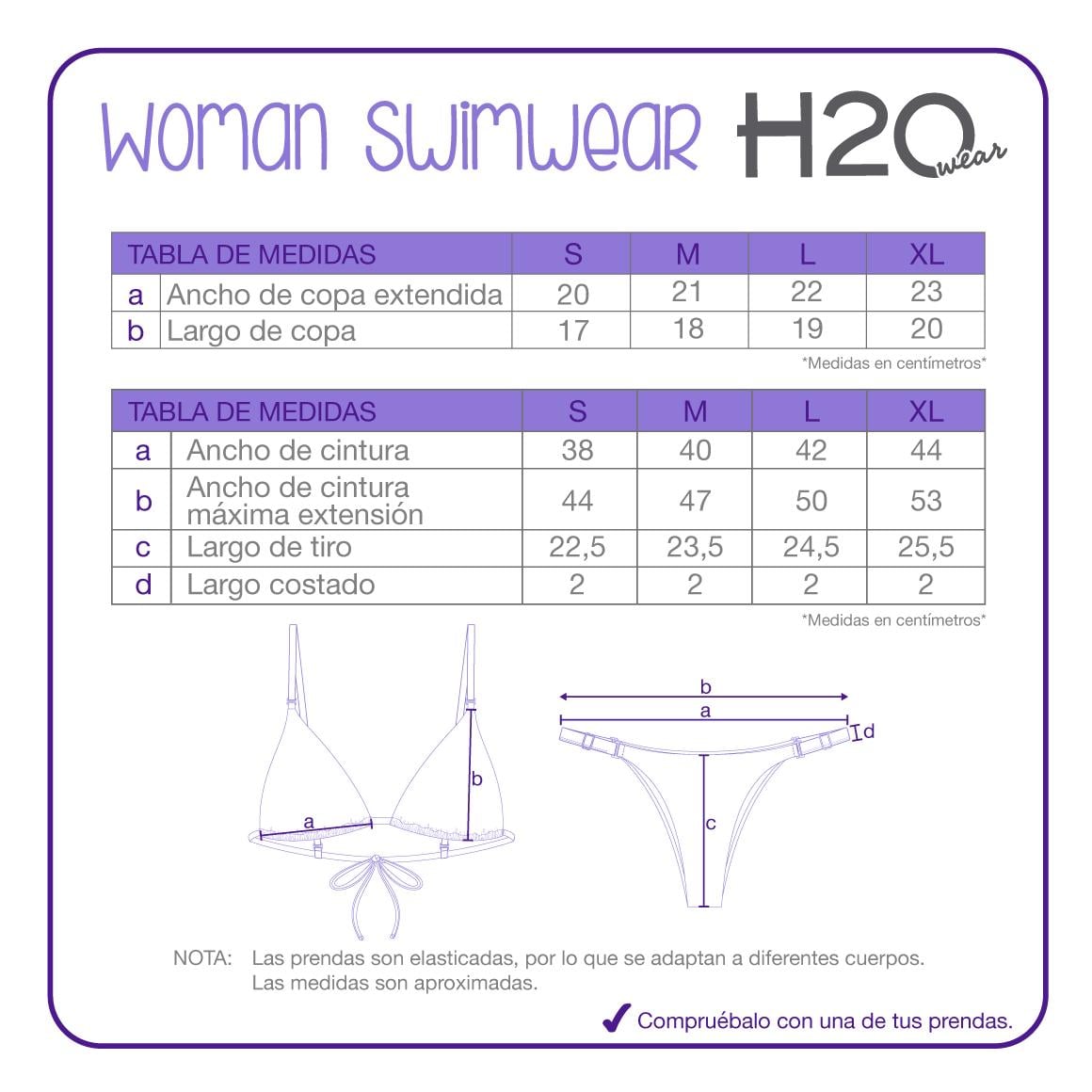TRAJE DE BAÑO MUJER BIKINI MIX AND MATCH VIOLETA H2O WEAR NEGRO - 7