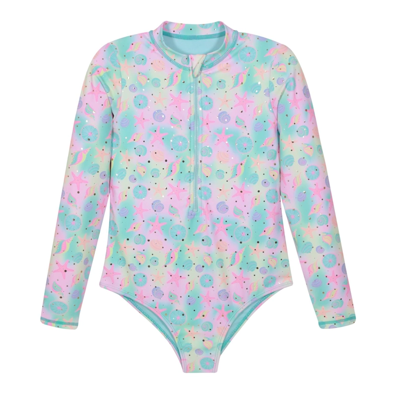 TRAJE DE BAÑO UV50 NIÑA CON ZIPPER M.LARGA | H2O WEAR - 1