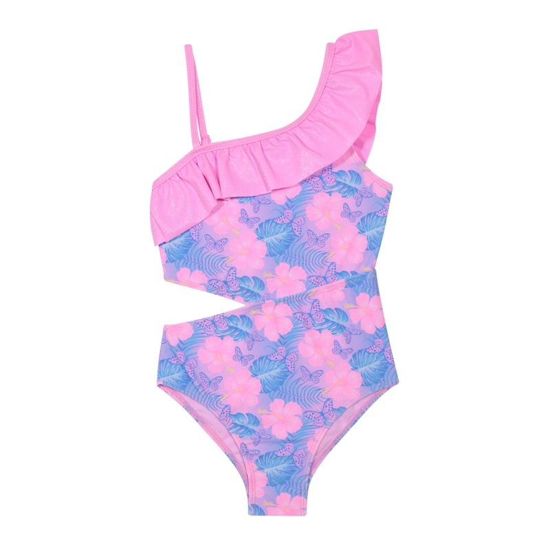 TRAJE DE BAÑO UV50 NIÑA 1 HOMBRO, VUELO Y CUT OUT | H2O WEAR - 1