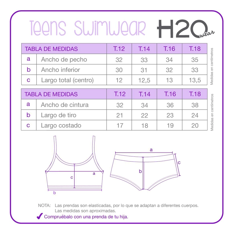 BIKINI UV50 TEENS NIÑA VUELOS SUBL | H2O WEAR - 3