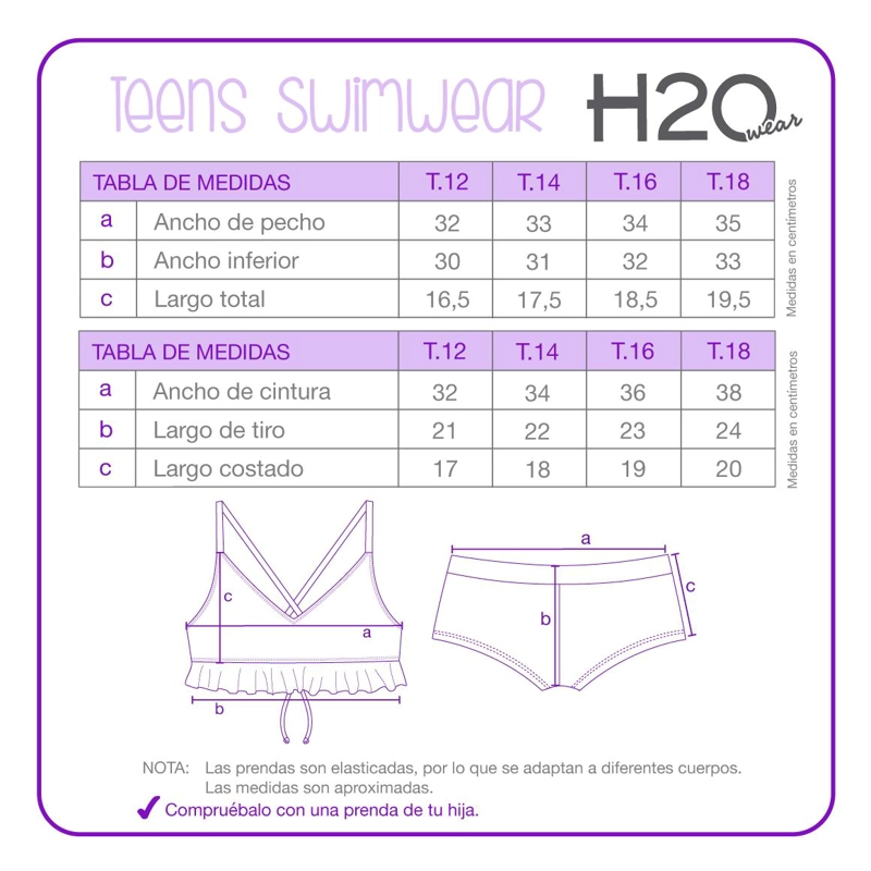 BIKINI UV50 TEENS NIÑA VUELOS Y AMARRAS | H2O WEAR - 3