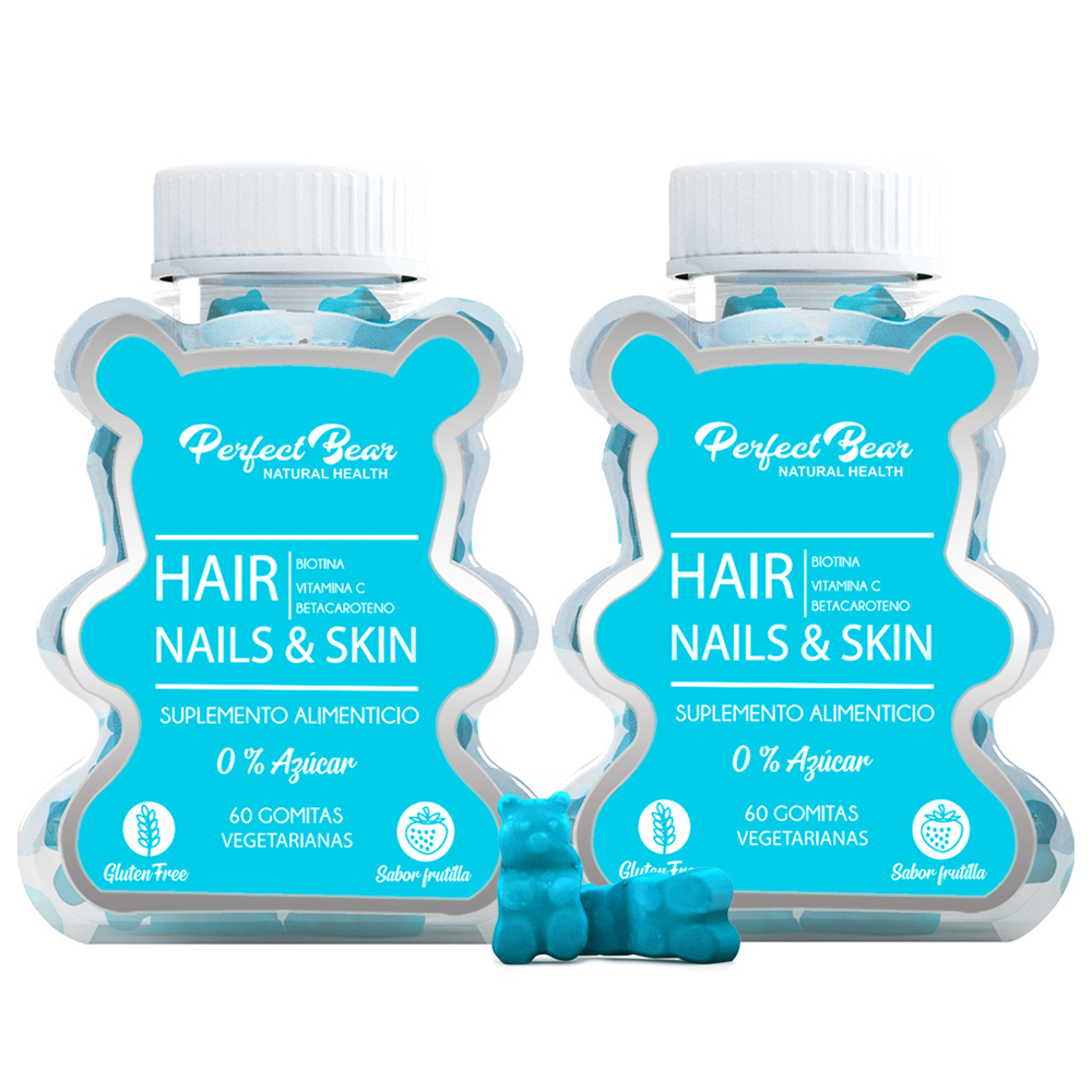VITAMINAS PERFECT BEAR EL CABELLO HAIR NAIL & SKIN BIOTINA 2 MESES CAPSULAS BLANDAS - 1