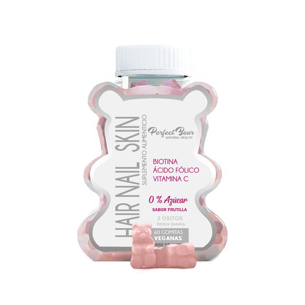 VITAMINAS PERFECT BEAR EL CABELLO HAIR NAIL & SKIN 0% AZUCAR BIOTINA 1 MES CAPSULAS BLANDAS - 1