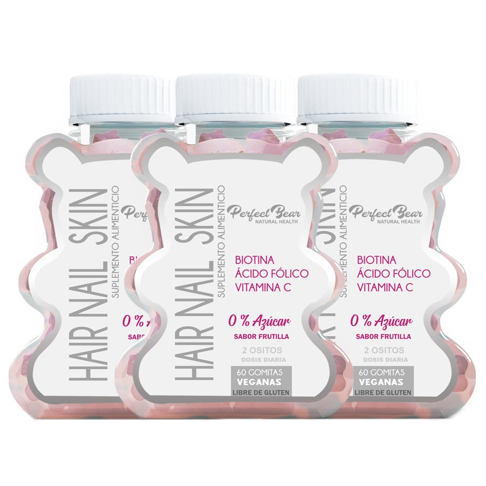VITAMINAS PERFECT BEAR EL CABELLO HAIR NAIL & SKIN 0% AZUCAR BIOTINA 3 MESES CAPSULAS BLANDAS - 1