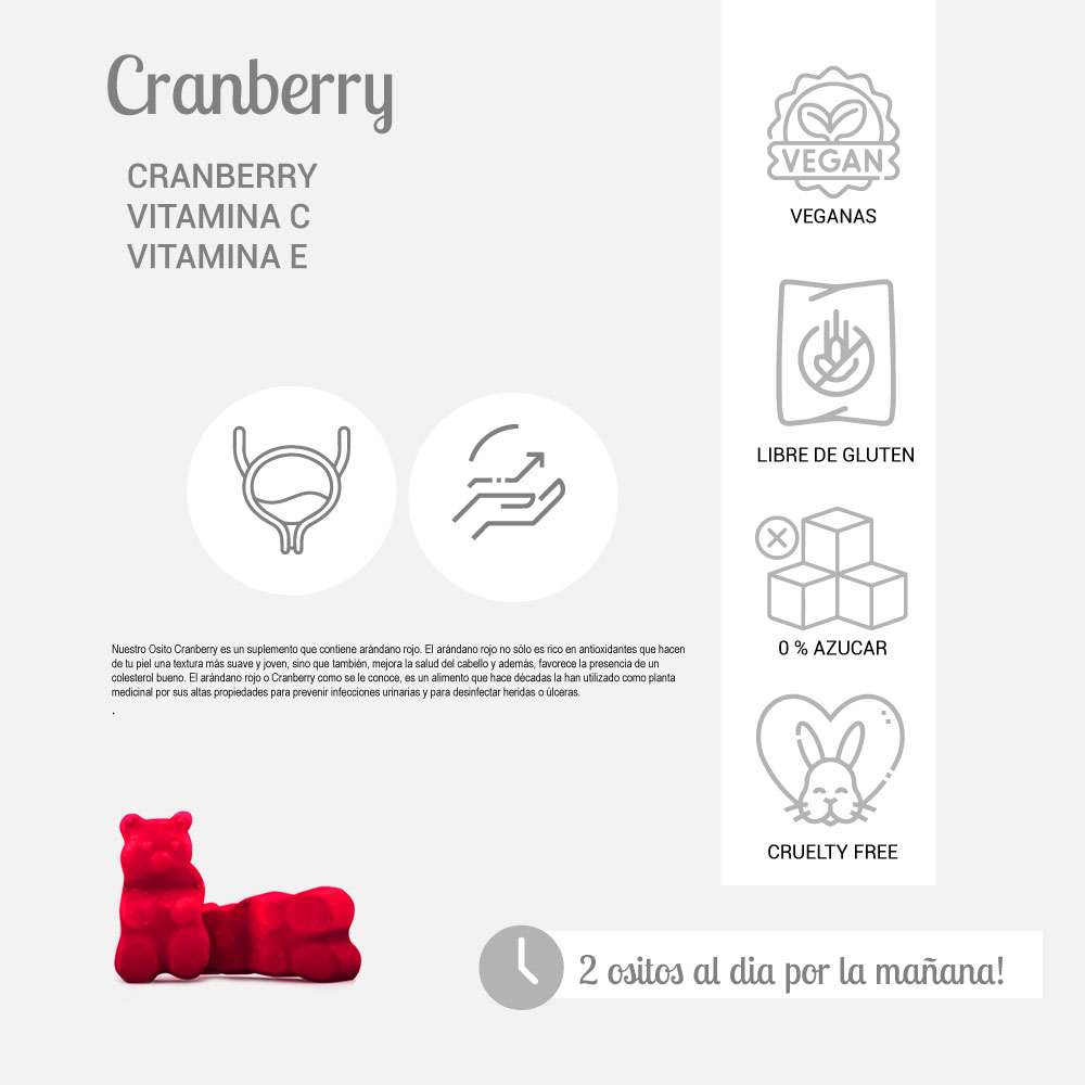 CRANBERRY PERFECT BEAR ARANDANOS ROJOS 2 MESES CAPSULAS BLANDAS - 3