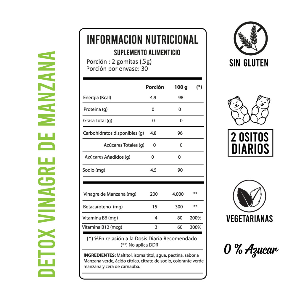 VINAGRE PERFECT BEAR MANZANA DETOX 2 MESES CAPSULAS BLANDAS - 2