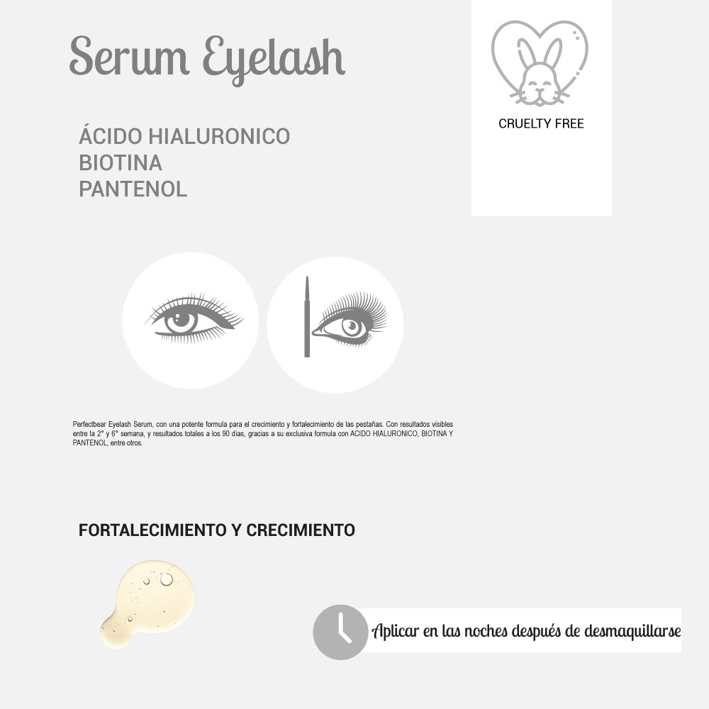 SÉRUM PESTAÑAS PERFECT BEAR 3 ML ÁCIDO HIALURÓNICO + BIOTINA - 2