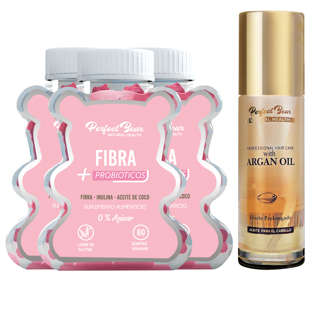 FIBRA PERFECT BEAR MAS PROBIOTICOS 3 MESES CAPSULAS BLANDAS + ACEITE ARGAN - 1
