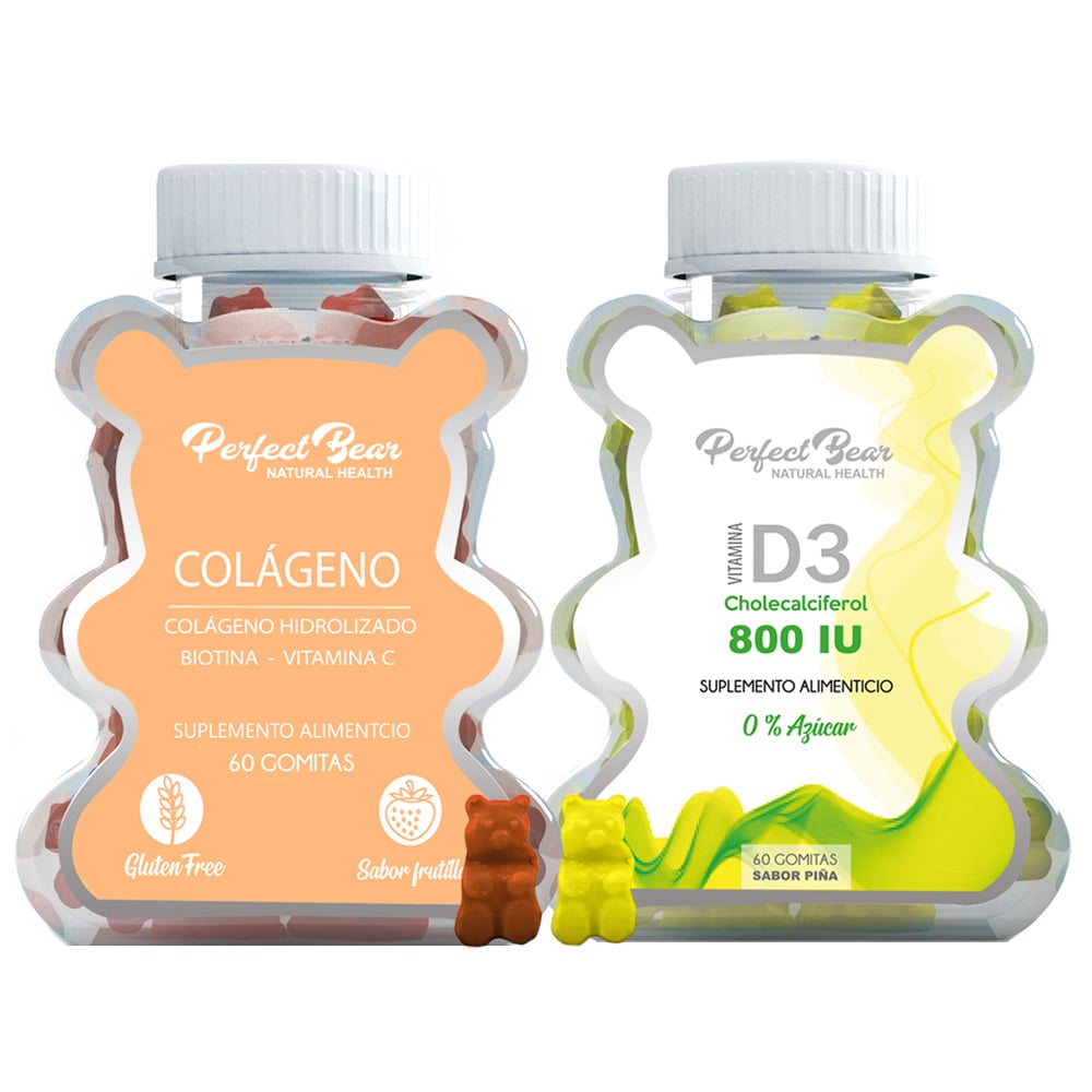 VITAMINA PERFECT BEAR D 3 800 IU 1 MES CAPSULAS BLANDAS + COLAGENO HIDROLIZADO - 1