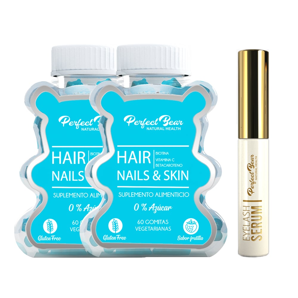 VITAMINAS PERFECT BEAR EL CABELLO 2 MESES CAPSULAS BLANDAS + SERUM EYELASH - 1