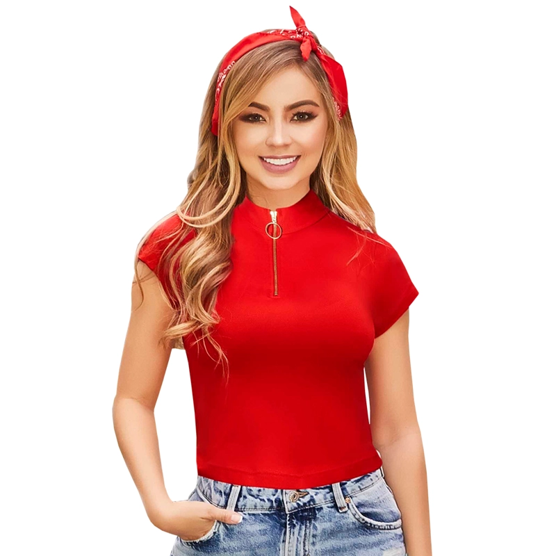 POLERA COLOMBIANA | CUELLO ALTO | MANGA CORTA | TALLA UNICA S-L - 1
