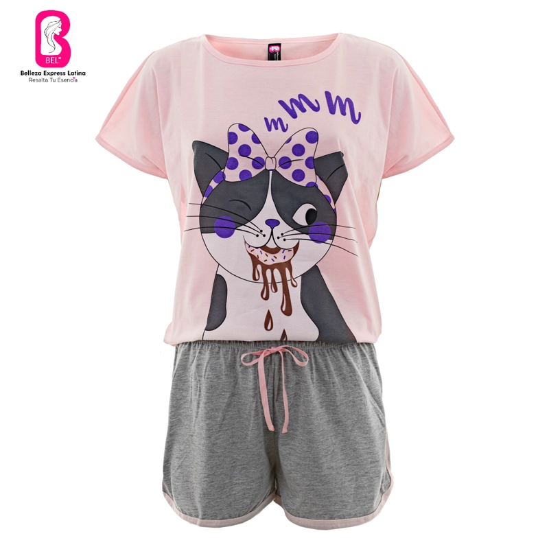 PIJAMA MUJER BELLEZA EXPRESS LATINA 28886-R4 POLIALGODÓN COLOMBIANA GATO DONA - 3