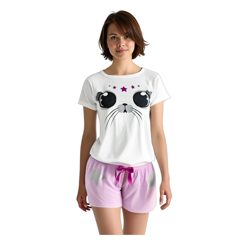 PIJAMA MUJER BELLEZA EXPRESS LATINA 28888-R4 POLIALGODÓN COLOMBIANA FOCA - 1