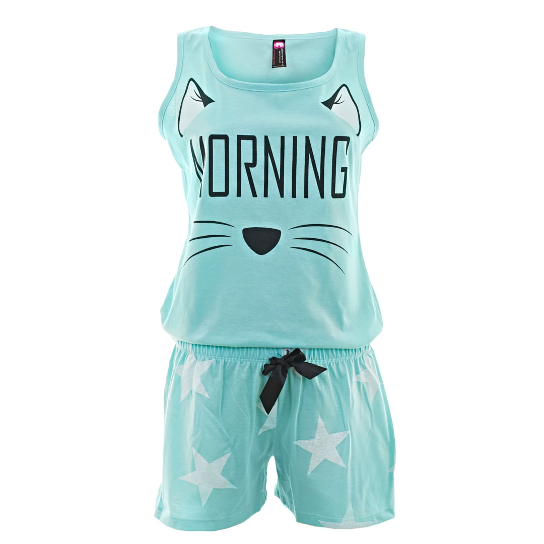 PIJAMA MUJER BELLEZA EXPRESS LATINA 28889-R4 POLIALGODÓN COLOMBIANA GATO - 1