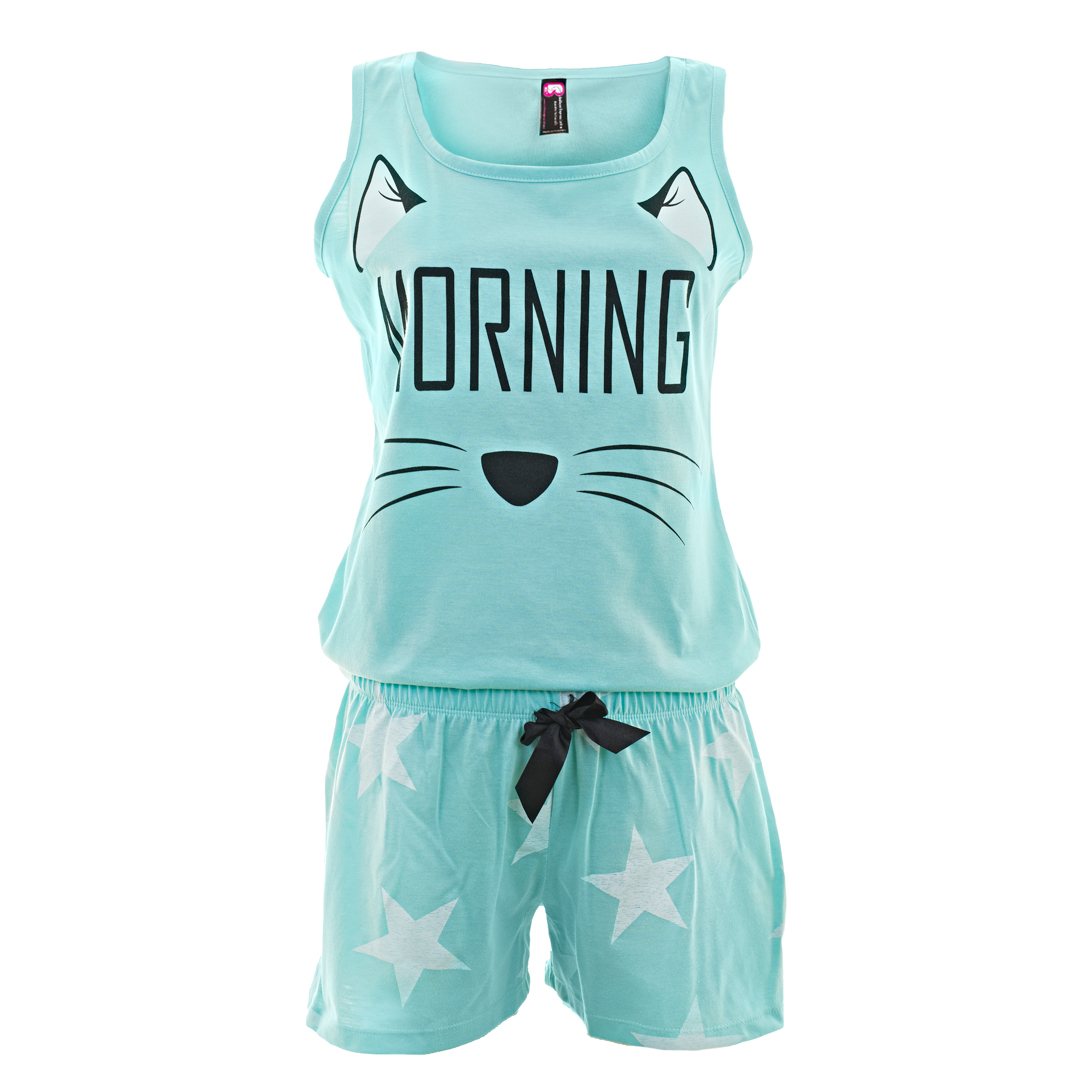 PIJAMA MUJER BELLEZA EXPRESS LATINA 28889-R4 POLIALGODÓN COLOMBIANA GATO - 1