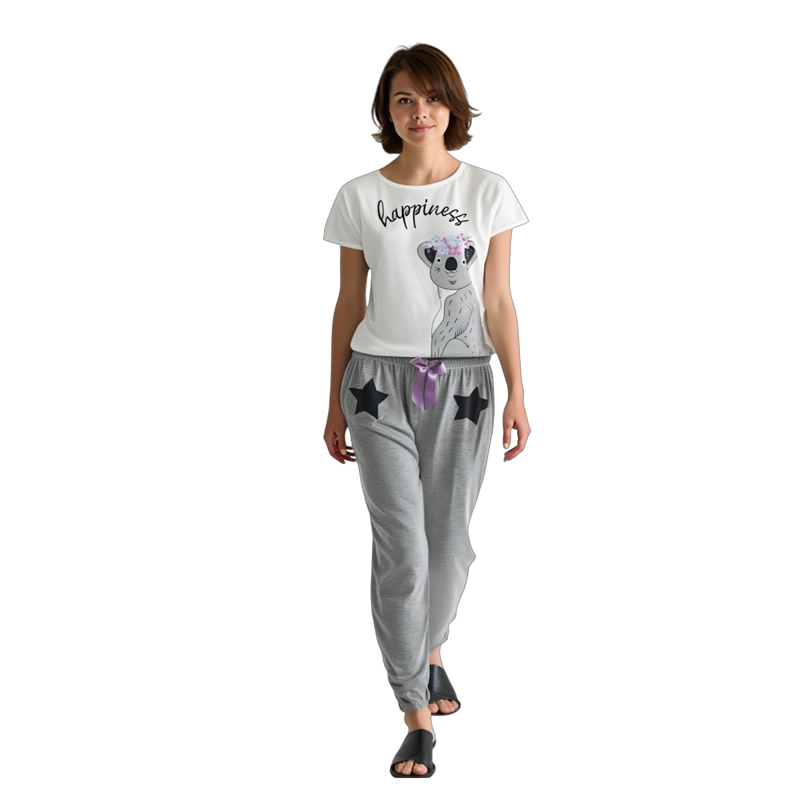PIJAMA MUJER BELLEZA EXPRESS LATINA 28891-R4 POLIALGODÓN COLOMBIA KOALA HAPPY - 1