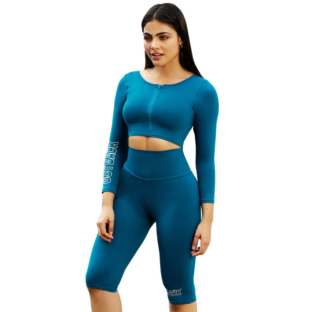 SET DEPORTIVO MUJER BELLEZA EXPRESS LATINA 12117-R1 COLOMBIANO MANGA LARGA - 1