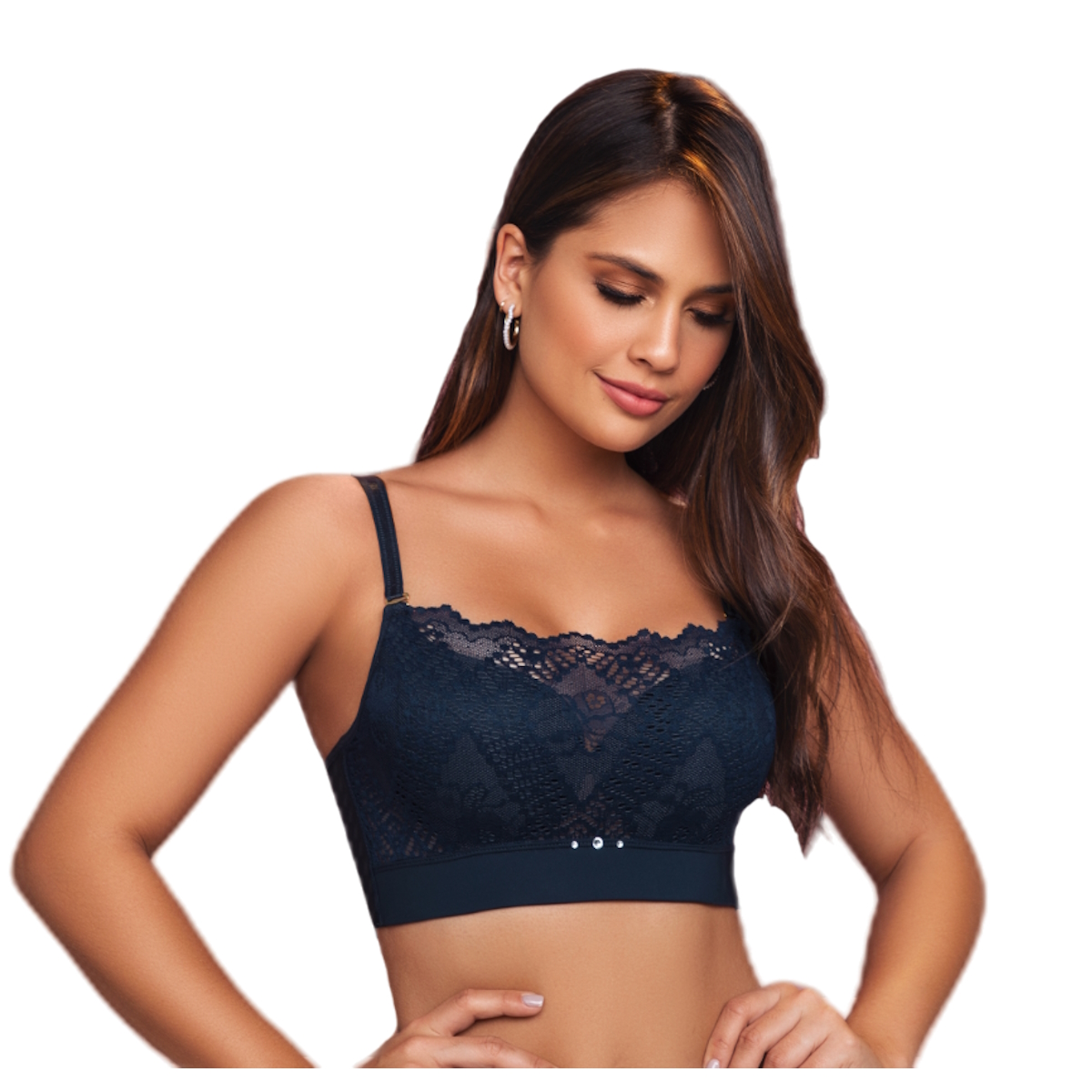 SOSTE N COLOMBIANO DE REALCE NATURAL ESTILO TOP SIN COSTURAS CON ENCAJE - BEL I1-950 - 1