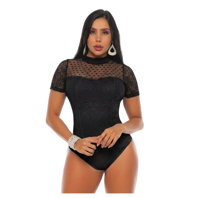 BODY EXTERIOR MUJER BELLEZA EXPRESS LATINA 7977-R3 COLOMBIANO CUELLO ALTO Y FAJA INTERNA - 1