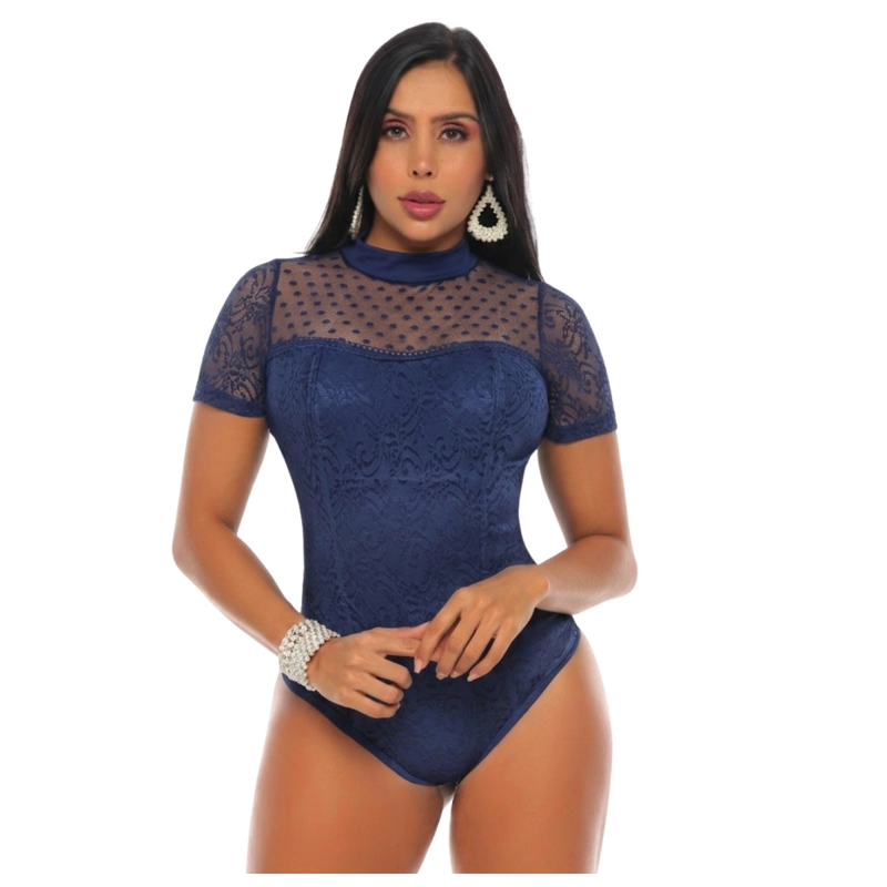 BODY EXTERIOR MUJER BELLEZA EXPRESS LATINA 7977-R3 COLOMBIANO CUELLO ALTO Y FAJA INTERNA - 1