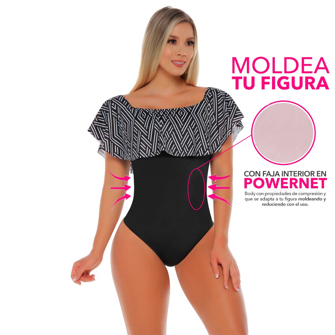 BODY EXTERIOR MUJER BELLEZA EXPRESS LATINA 7859-R3 COLOMBIANO CON FAJA INTERNA - 1