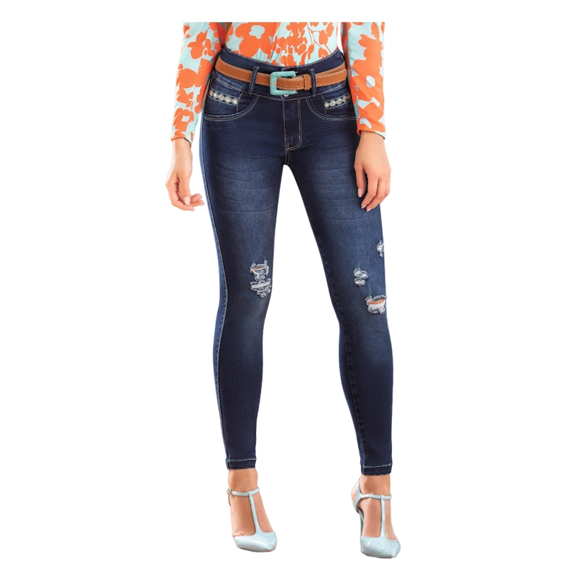 JEAN PUSHUP MUJER DRAXY AZUL OSCURO COLOMBIANO BPITILLO J2-1495 - 3