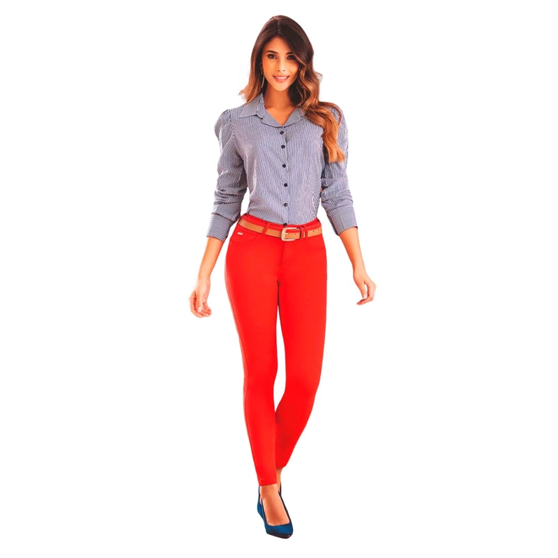 JEAN PUSHUP MUJER DRAXY ROJO COLOMBIANO BPITILLO J2-1506 - 2