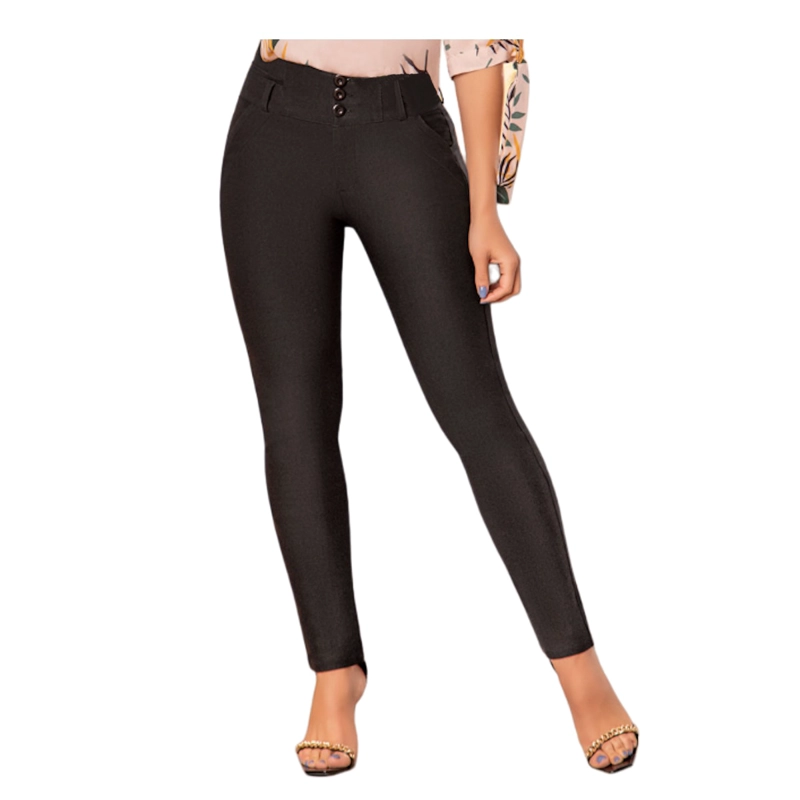 PANTALÓN FORMAL MUJER KAZZANI NEGRO PUSHUP COLOMBIANO B RECTA - 1
