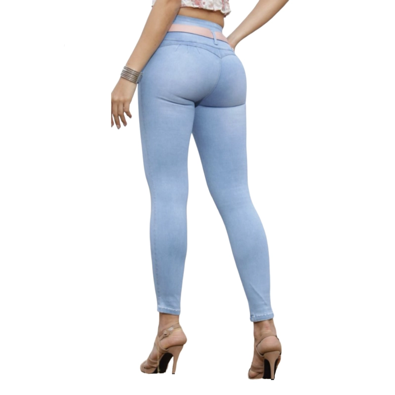 JEAN PUSHUP MUJER BELLEZA EXPRESS LATINA AZUL CLARO COLOMBIANO B1-871 - 2