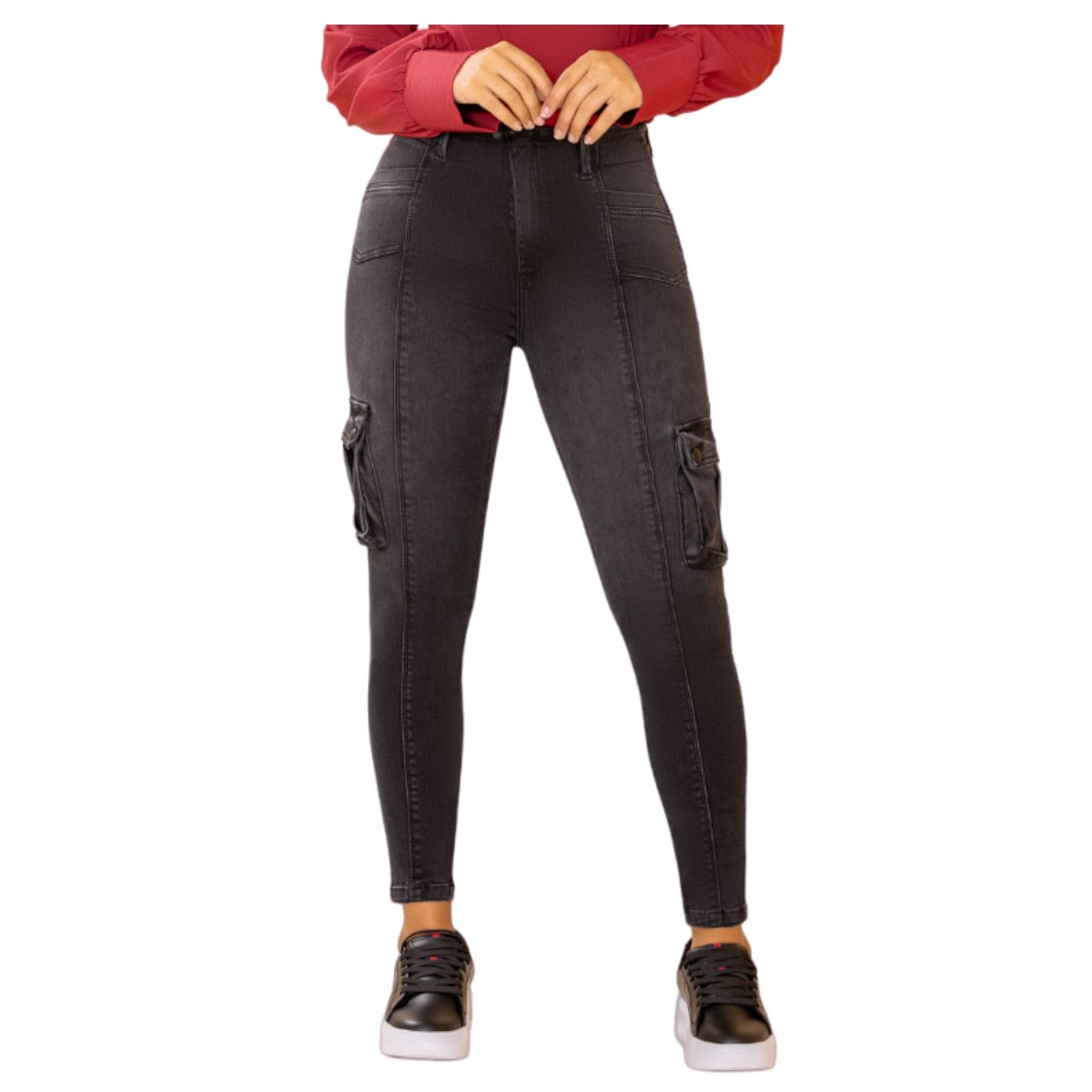 JEAN PUSHUP MUJER DRAXY GRIS COLOMBIANO BPITILLO - 1