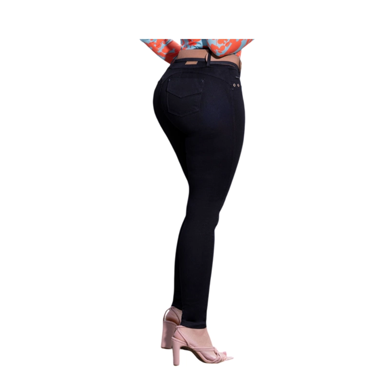 JEAN MUJER DRAXY NEGRO COLOMBIANO ORIGINAL PUSHUP BOTA PITILLO 1629 R2 - 1