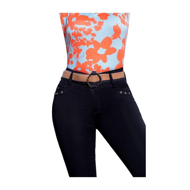 JEAN MUJER DRAXY NEGRO COLOMBIANO ORIGINAL PUSHUP BOTA PITILLO 1629 R2 - 3