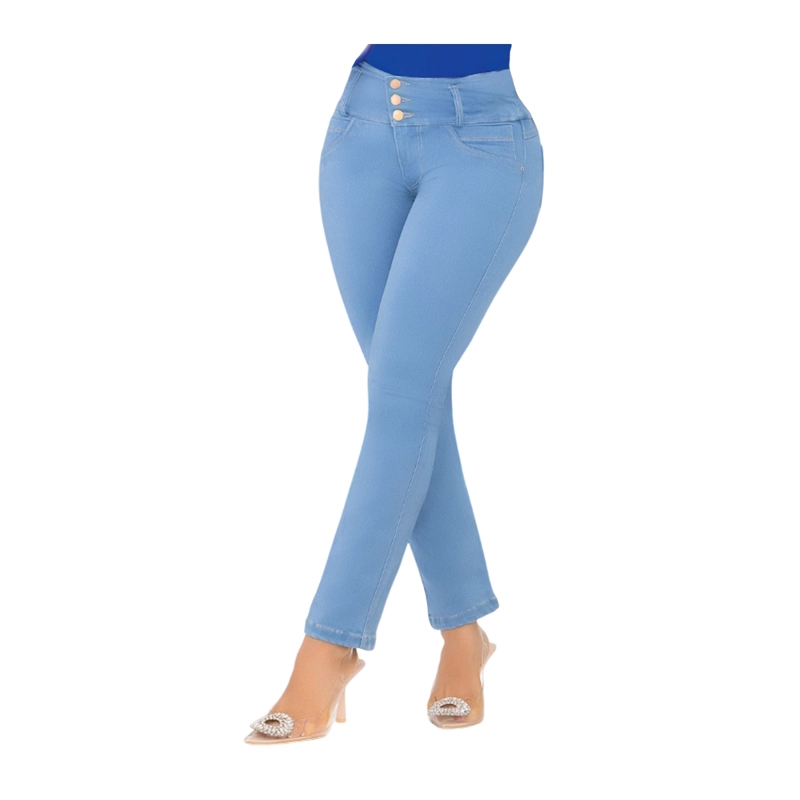 JEAN COLOMBIANO PUSH UP. MODELO 3 BOTONES Y BOTA RECTA. - 3