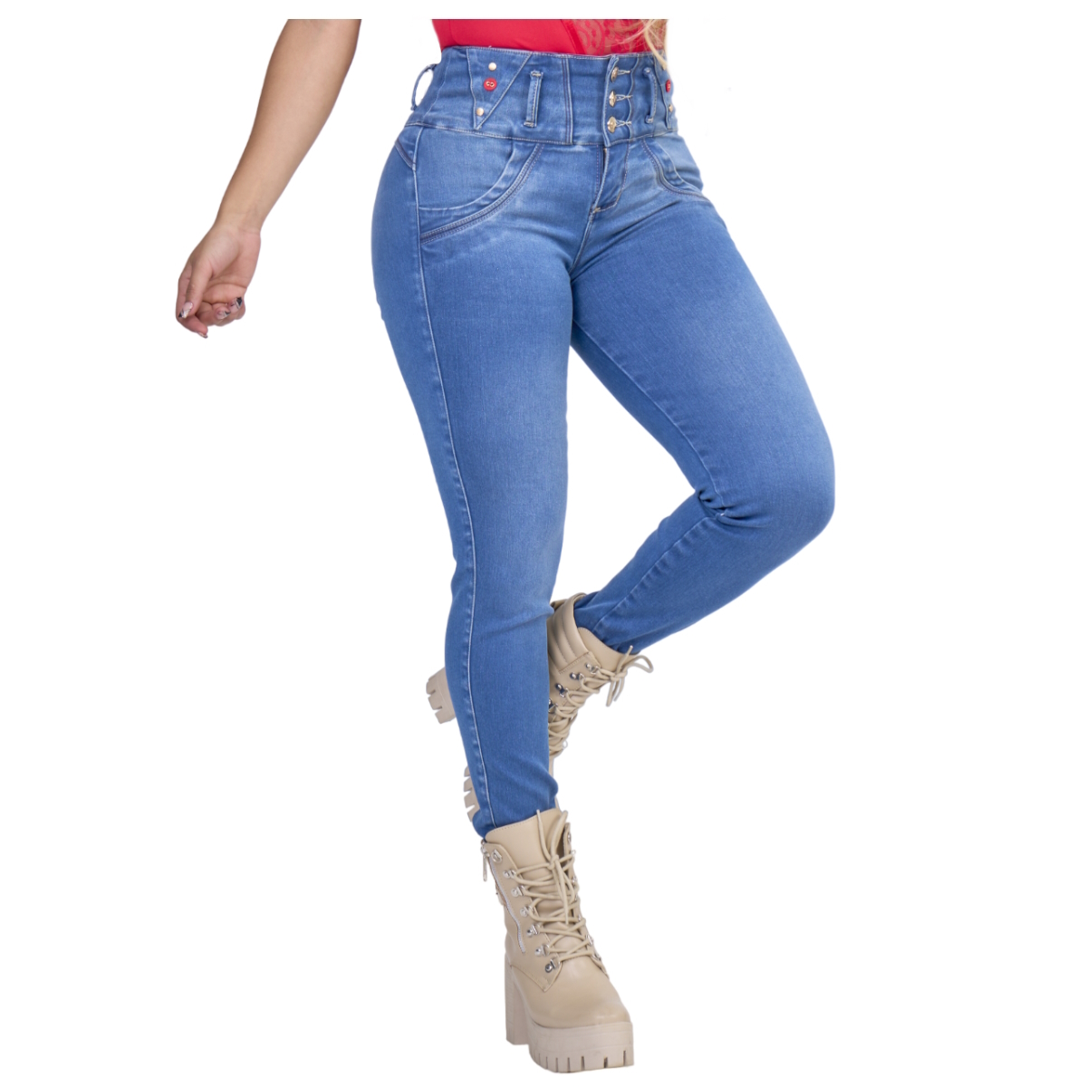 JEAN PUSH-UP COLOMBIANO CON FAJA ABDOMINAL INVISIBLE – CALIDAD PREMIUM - 1