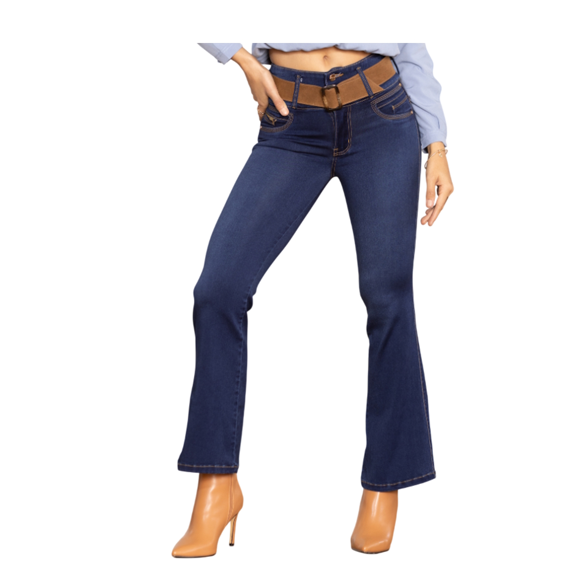 JEAN COLOMBIANO PUSH UP – MODELO 3 BOTONES Y BOTA CAMPANA - 2