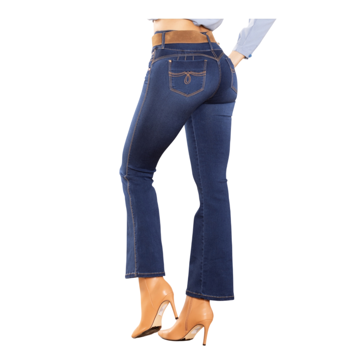 JEAN COLOMBIANO PUSH UP – MODELO 3 BOTONES Y BOTA CAMPANA - 4