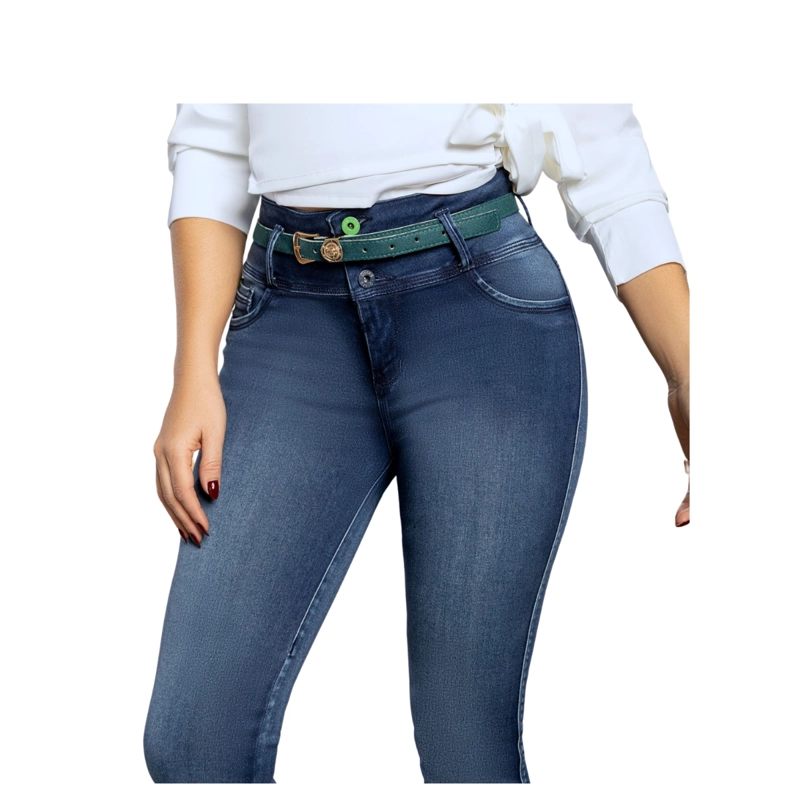 JEAN COLOMBIANO TIRO ALTO PUSH UP PITILLO MUJER AZUL OSCURO R1787 - 2