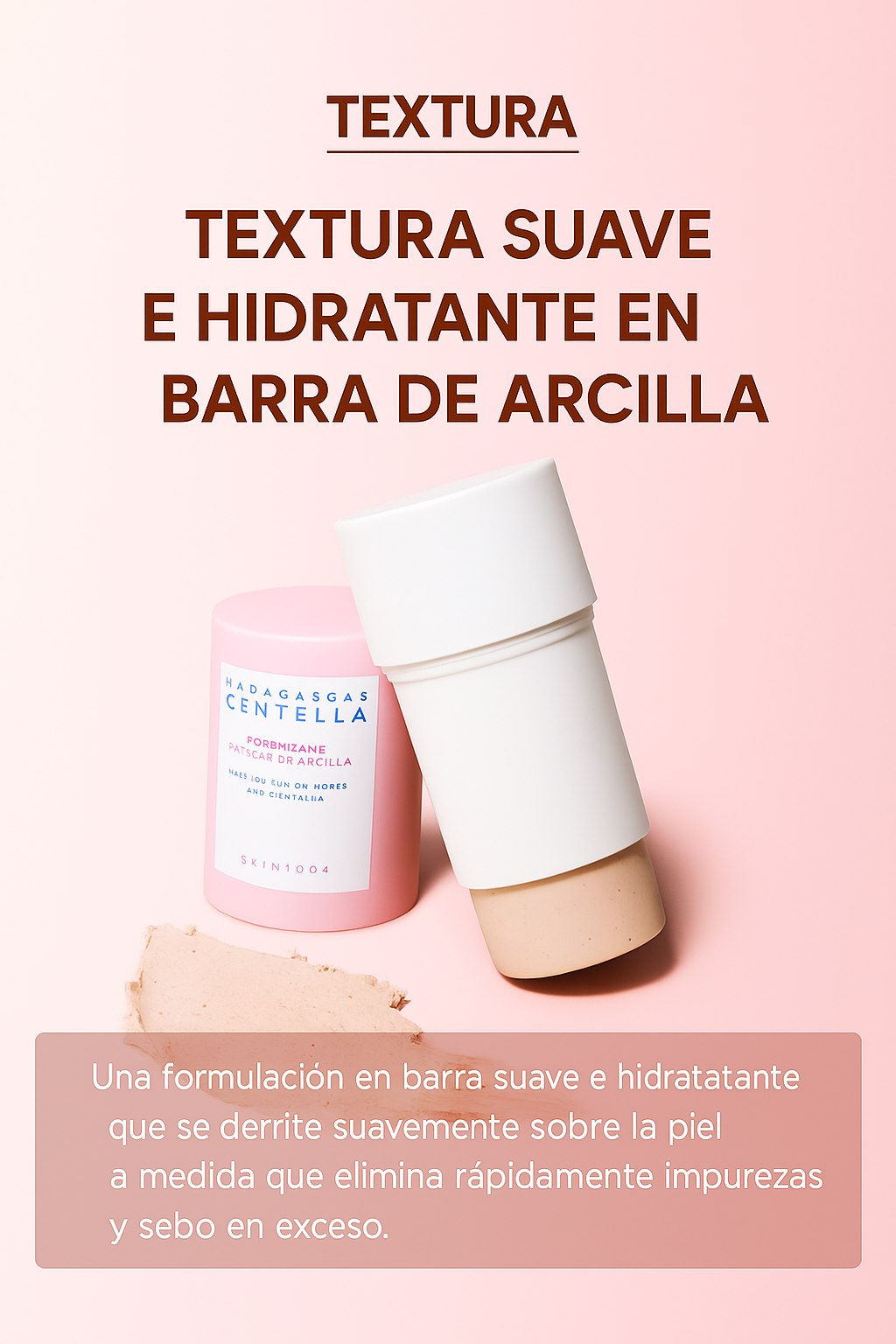 LIMPIADOR EN BARRA CENTELLA ASIÁTICA MADAGASCAR CENTELLA POREMIZING QUICK CLAY STICK MASK SKIN1004 - 4
