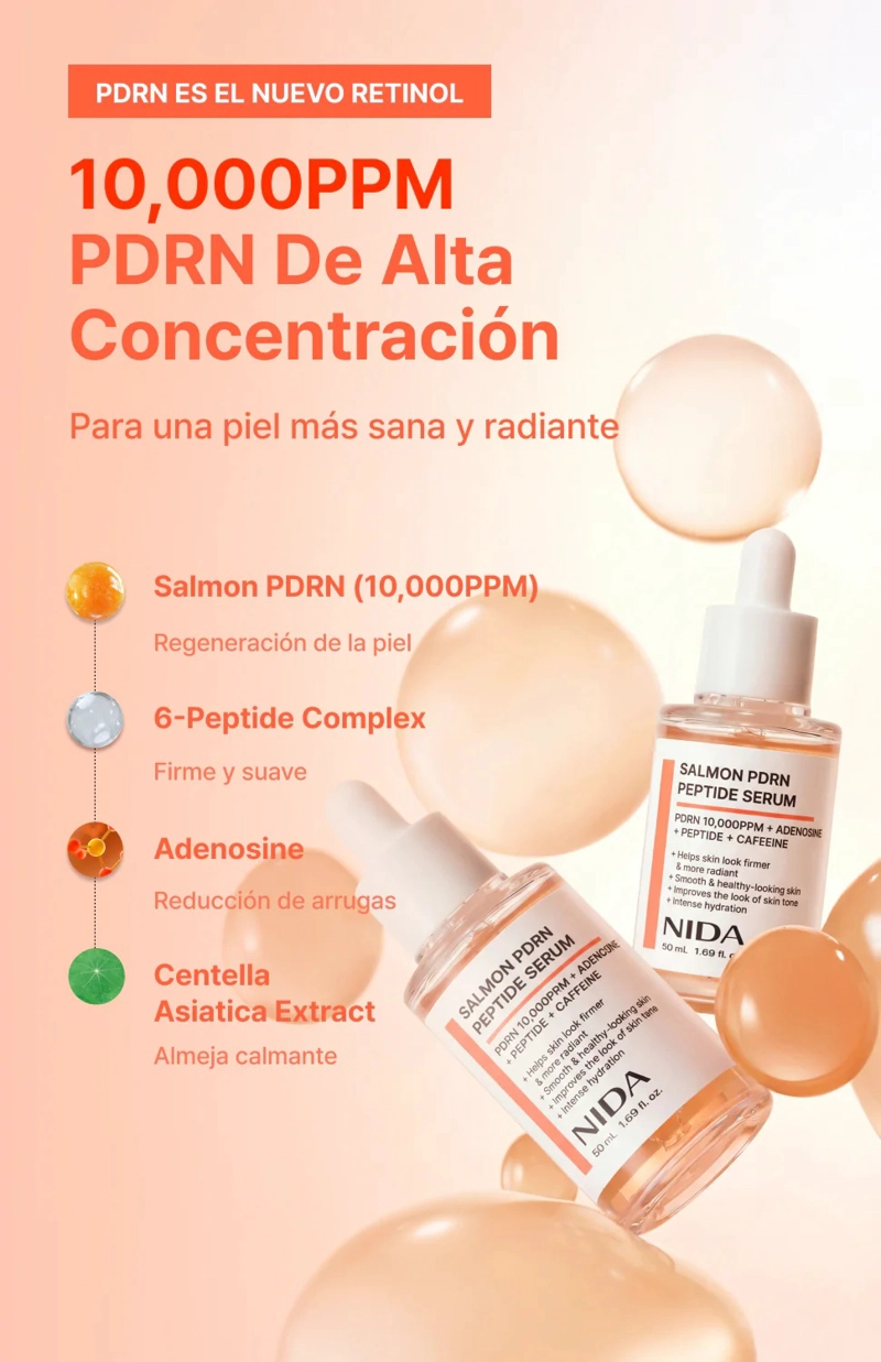 SALMON PDRN PEPTIDE SERUM (NIDA) -50ML  SERUM ANTIEDAD CON ADN DE SALMON Y PE PTIDOS - 2